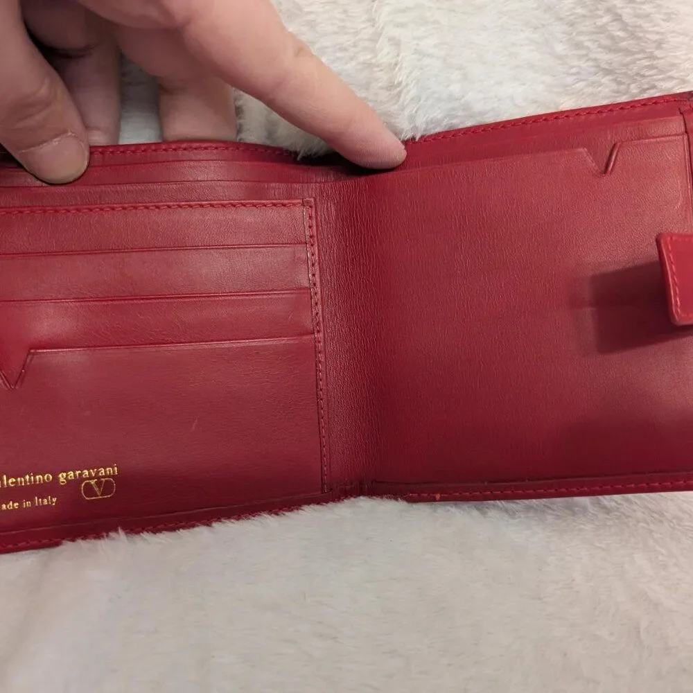 Authentic Valentino Garavani Embossed Bifold Wallet